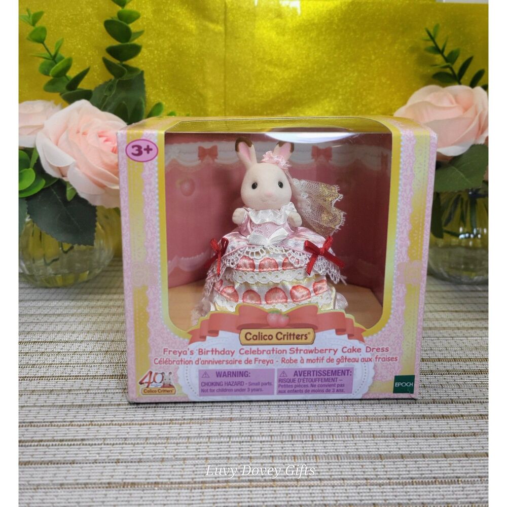 Calico Critters Sylvanian Families Freya's Celebration Strawberry Cake Dress NWT